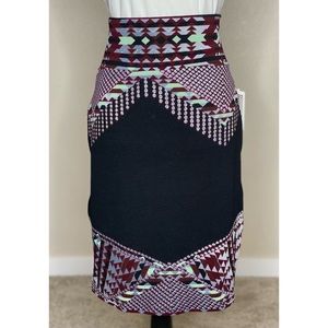 LULAROE- Elegant Collection Black Print Cassie Skirt Size Large